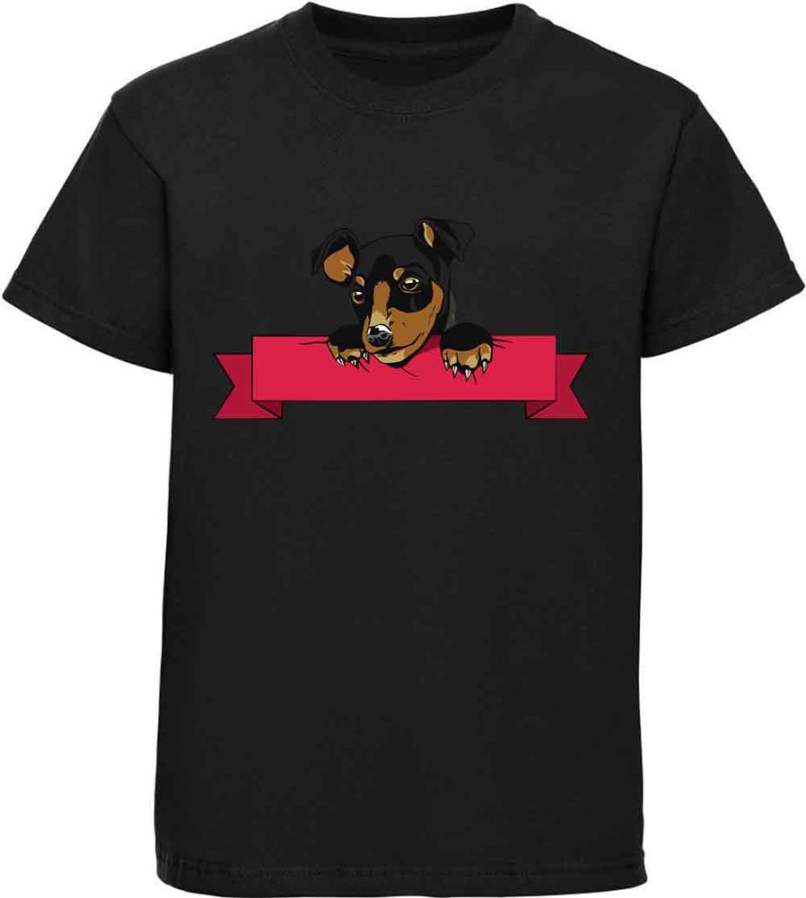Printed Kids T-Shirt Dog with Banner